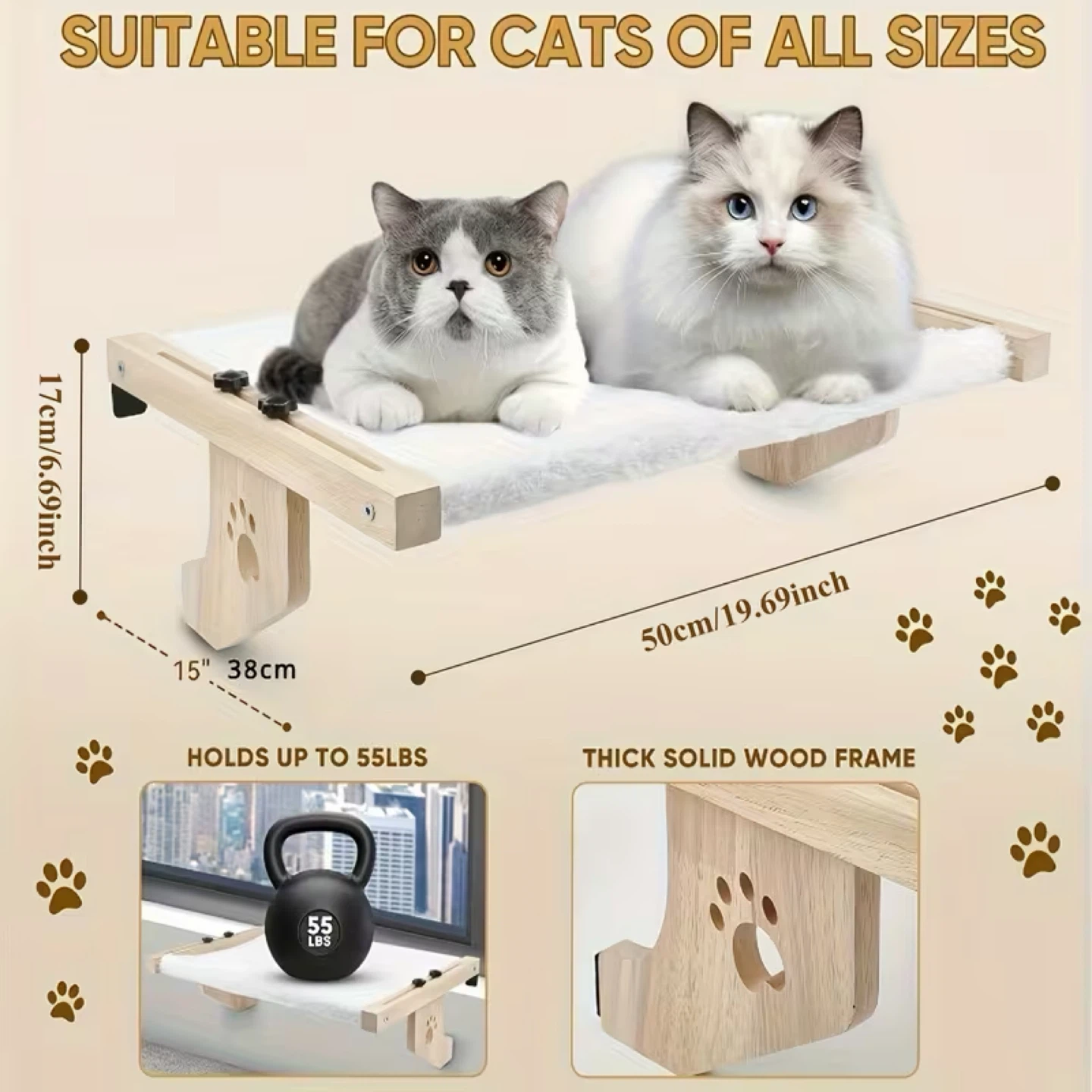 Adjustable indoor cat hammock - cat window perch - photo 5