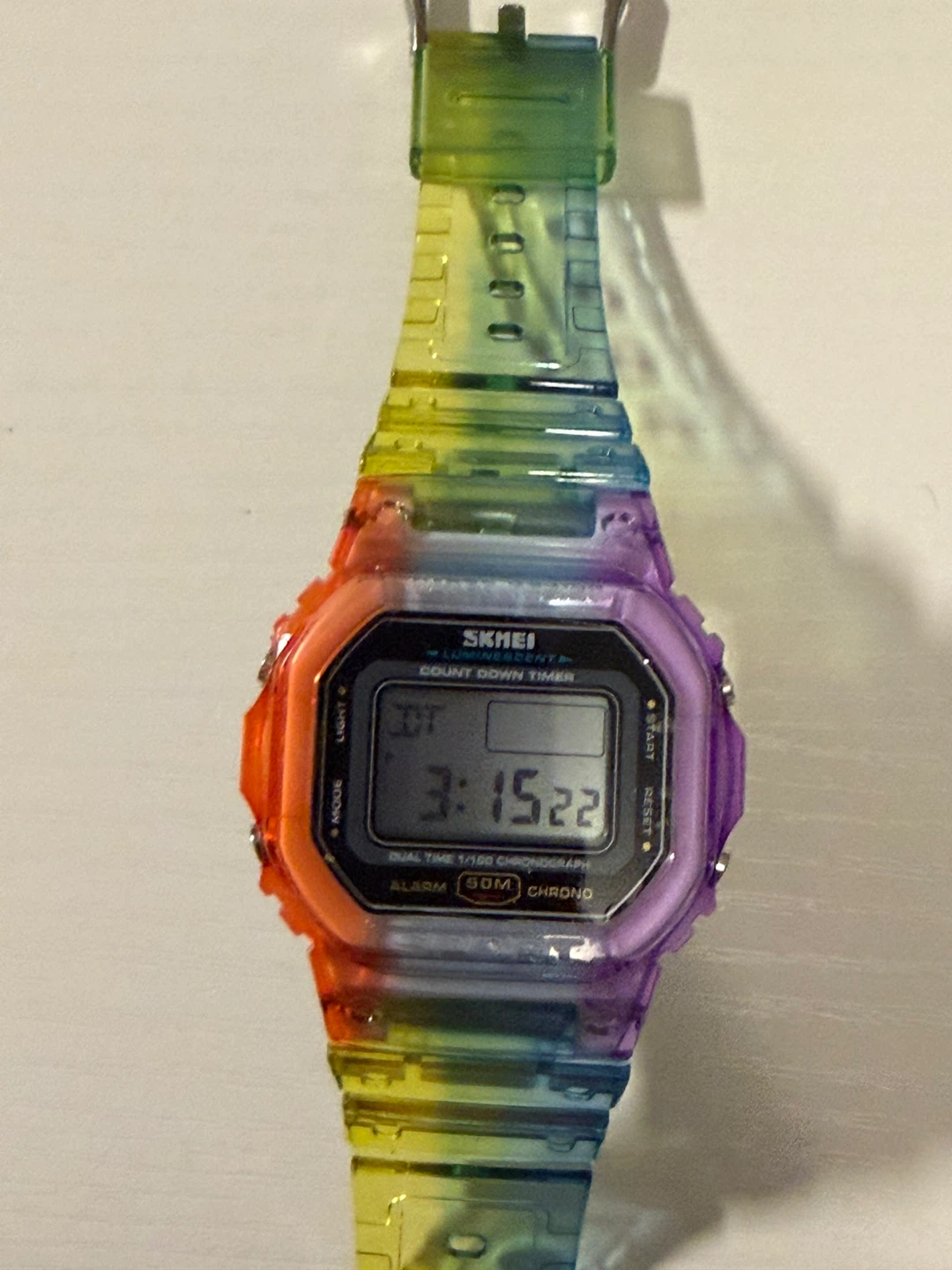 SKMEI Digital Watch - Rainbow Translucent