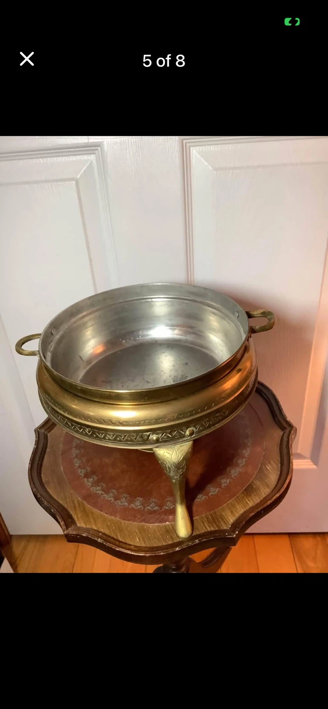 Vtg Ornate Brass Chafing/Warming Dish Set 🐞 - photo 5
