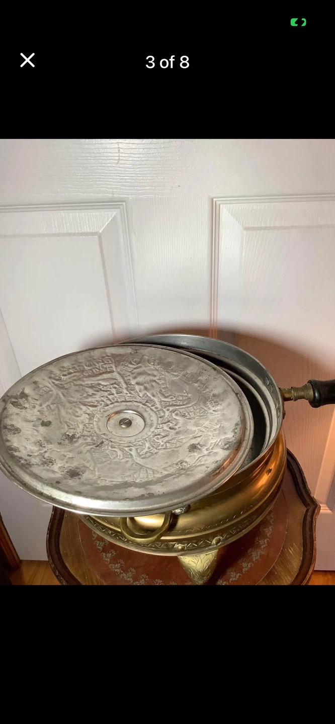 Vtg Ornate Brass Chafing/Warming Dish Set 🐞 - photo 3