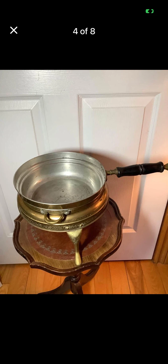 Vtg Ornate Brass Chafing/Warming Dish Set 🐞 - photo 4