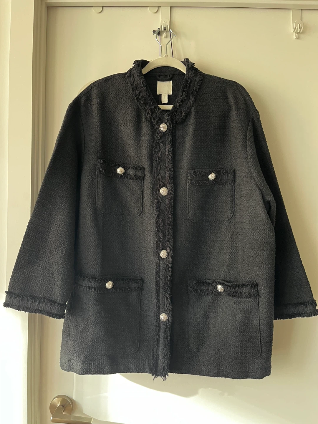 Black Tweed-Like Coat