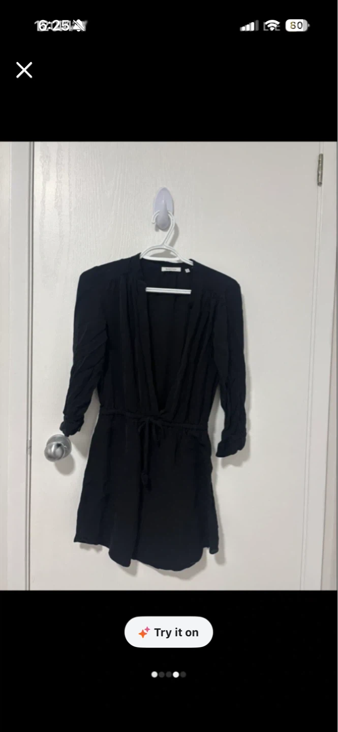 Babaton Black mini dress with drawstring waist size xsmall