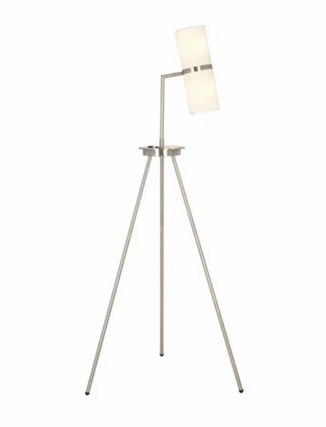 Silver Contemporary Tripod Floor Lamp with USB Port