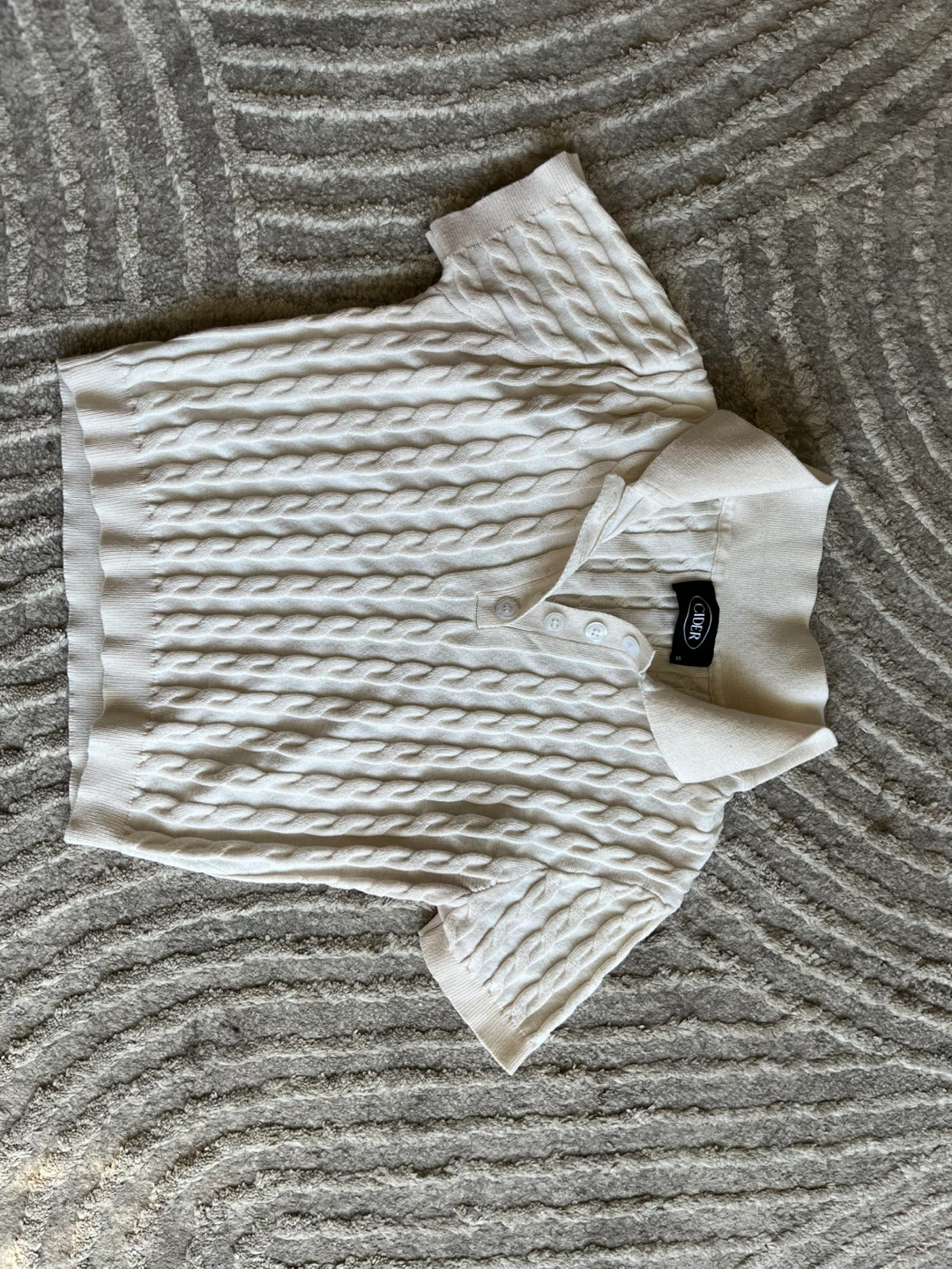 Rib knit Polo crop top - NEW (retail $28) - photo 2