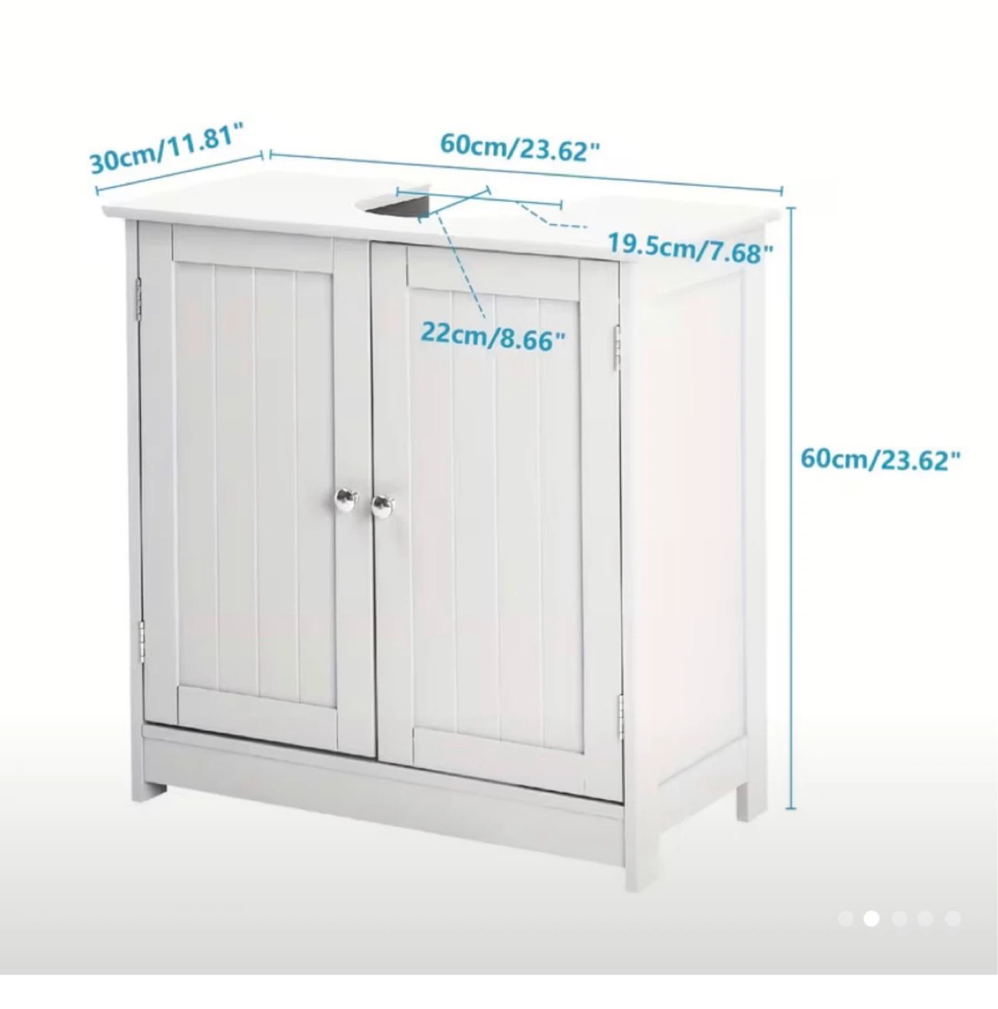 Vingli White Bathroom Vanity with Double Doors