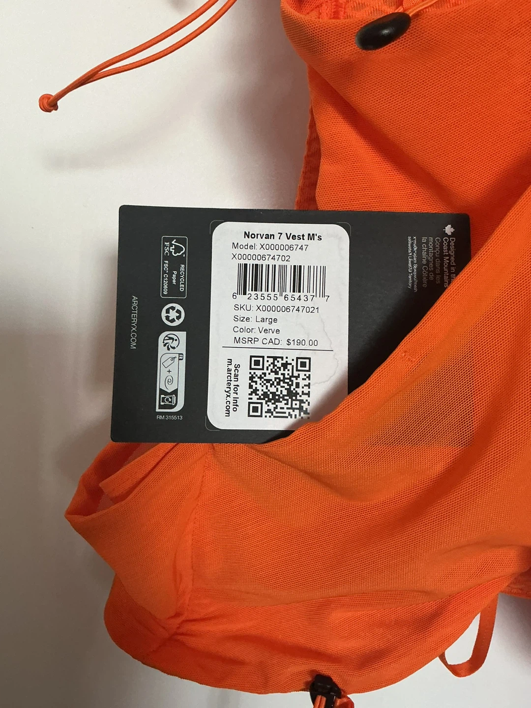Arc'teryx Norvan 7 Vest - Large - Verve - photo 2
