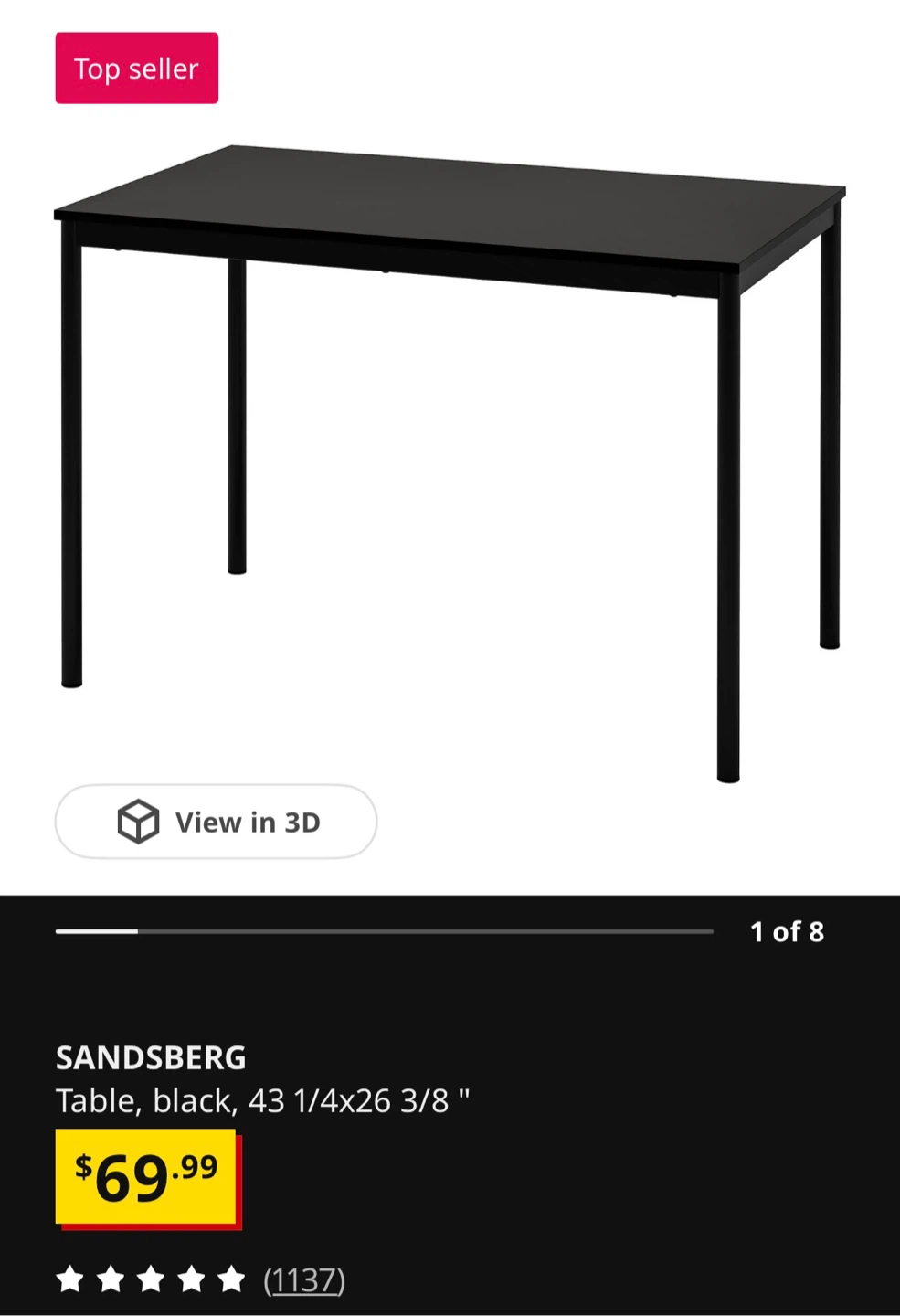 Ikea Sandsberg Table, Black