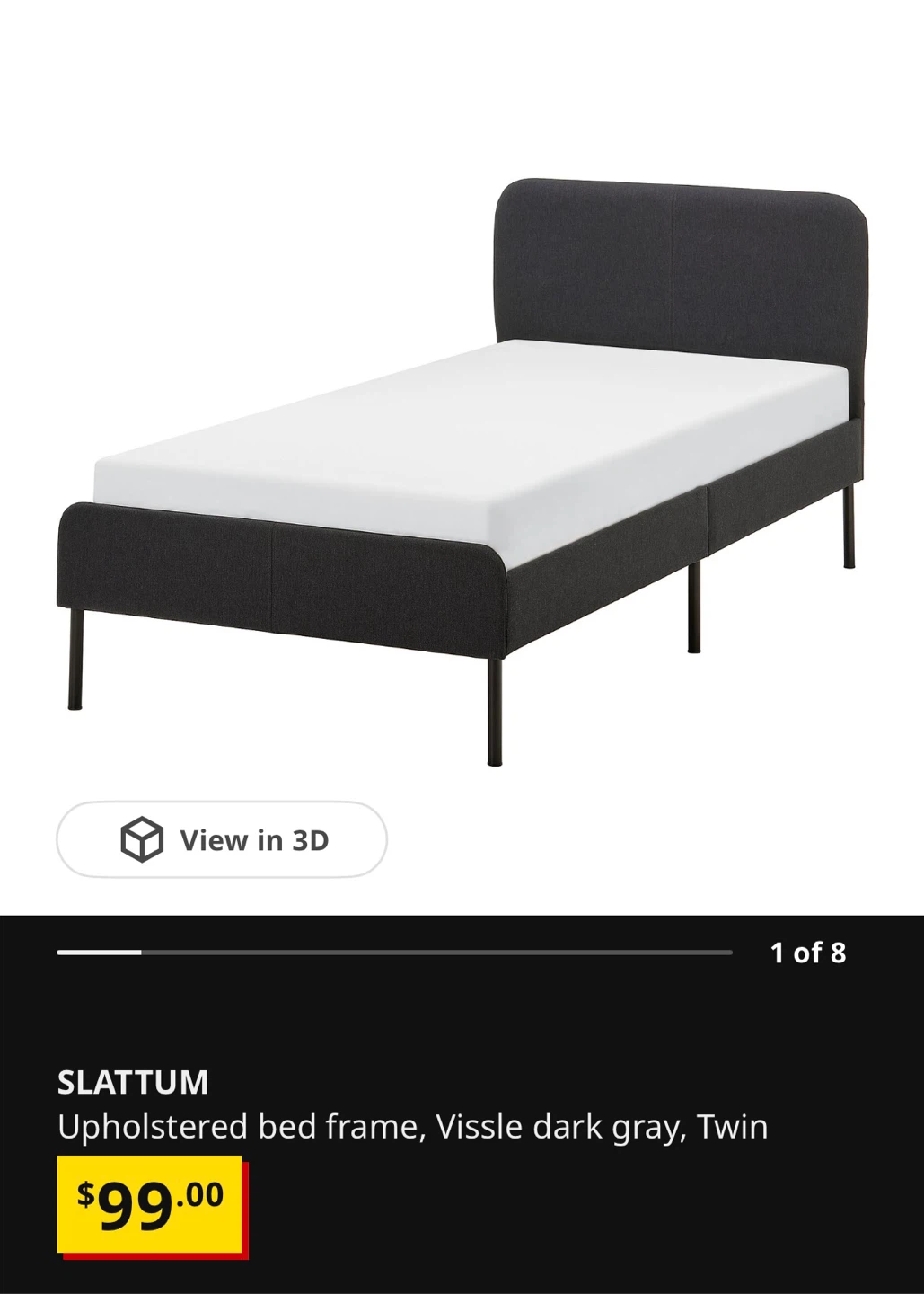 Ikea twin bed frame+ mattress+ electric heating pad