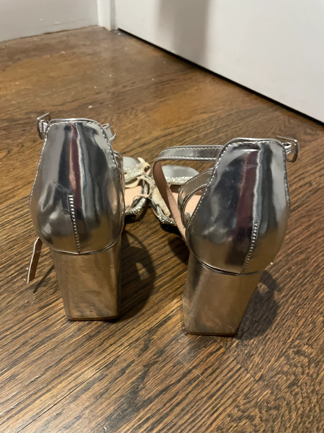 Silver Strappy Block Heels - photo 2