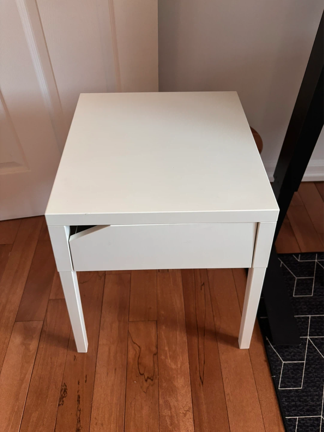 IKEA White Side Table with Drawer - photo 2