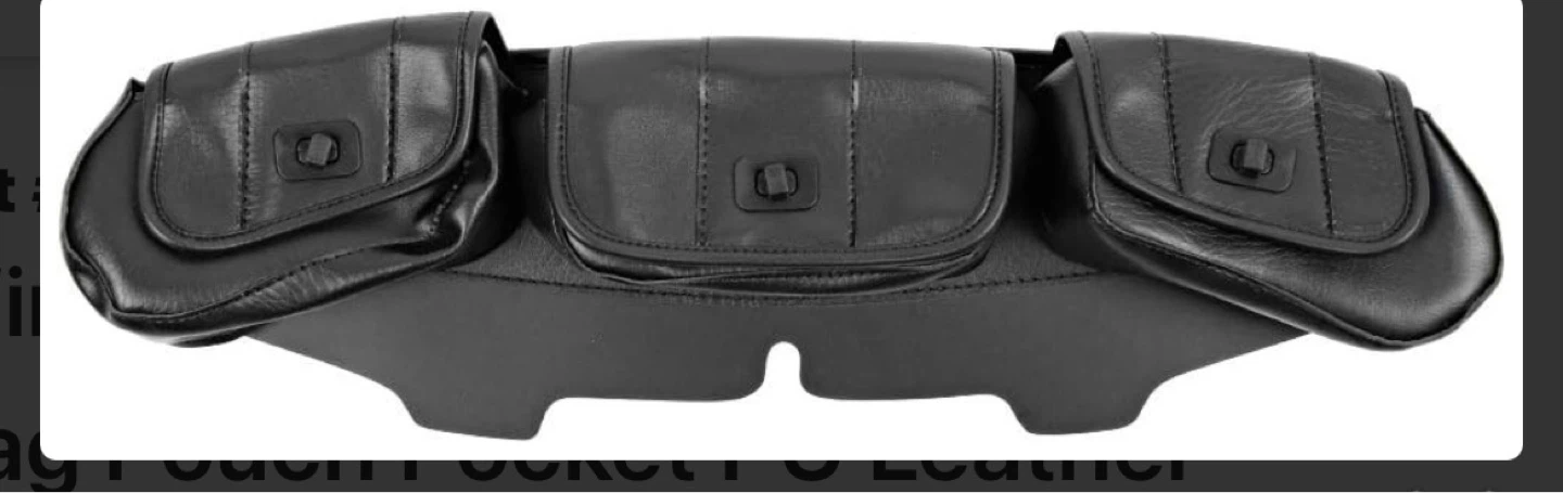 Black Leather Motorcycle Saddlebag Pouch