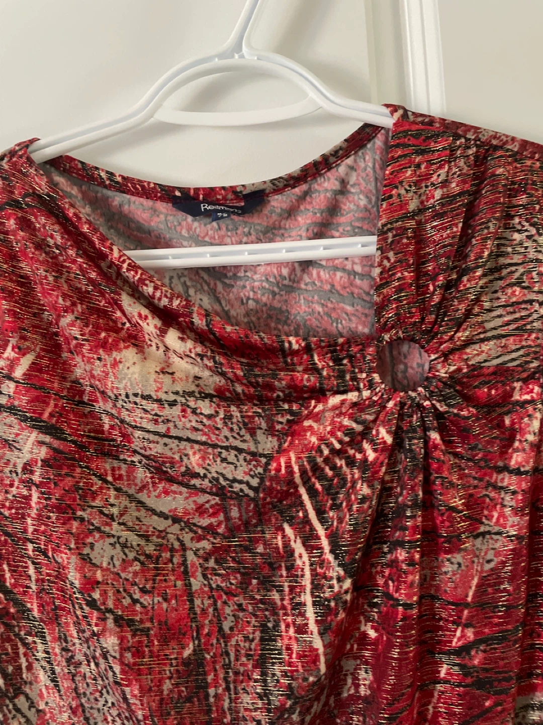 Reitmans Sleeveless Blouse - Red/Black Print - Size M - photo 2