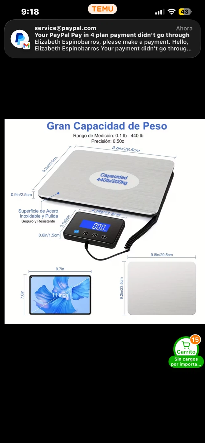 Digital Shipping Scale 440lb/200kg - photo 5