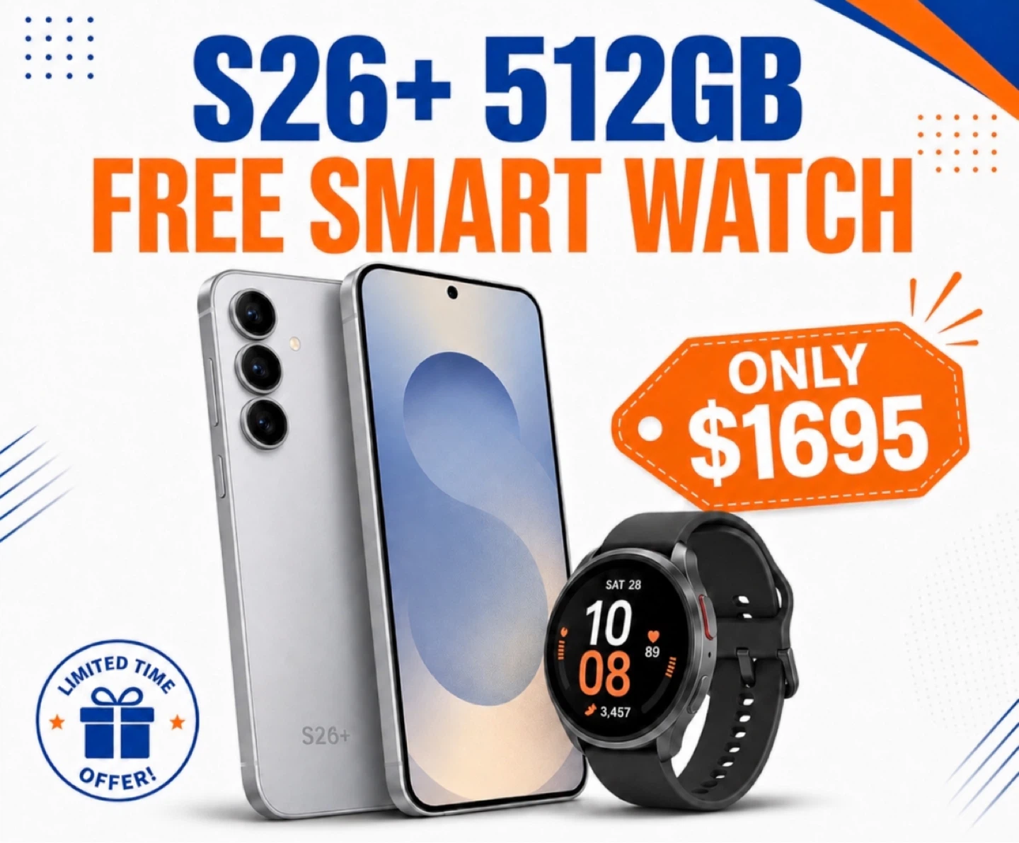 S26+ 512GB Phone with Free Smart Watch