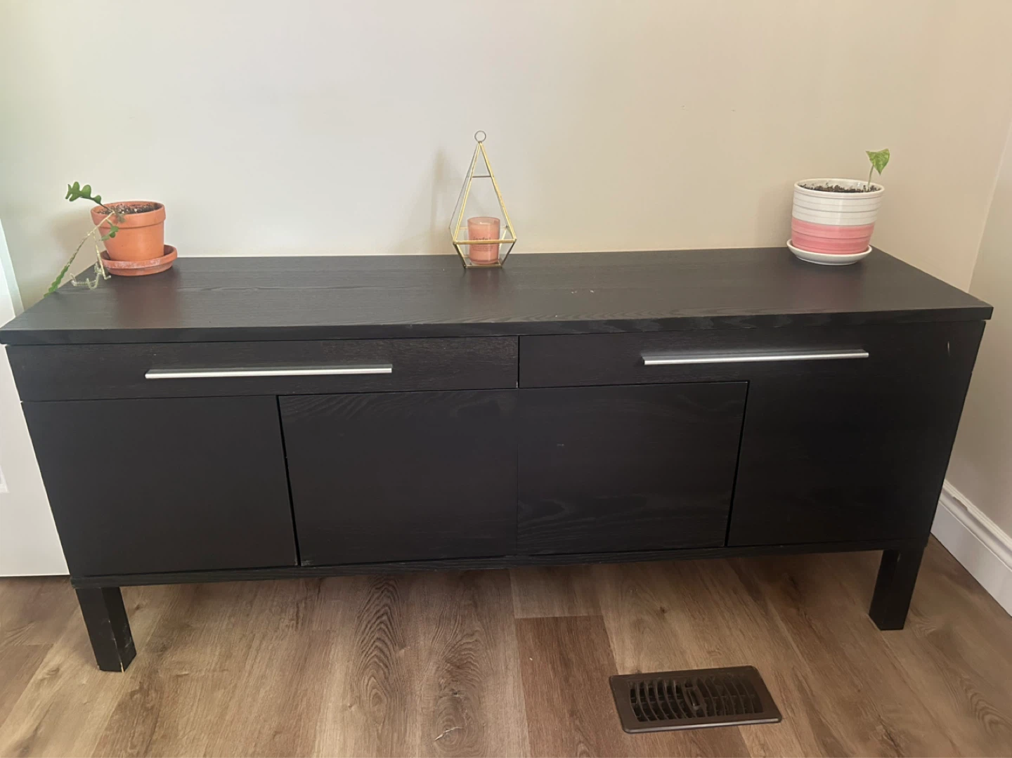 Black Sideboard with 2 Drawers and 2 Doors