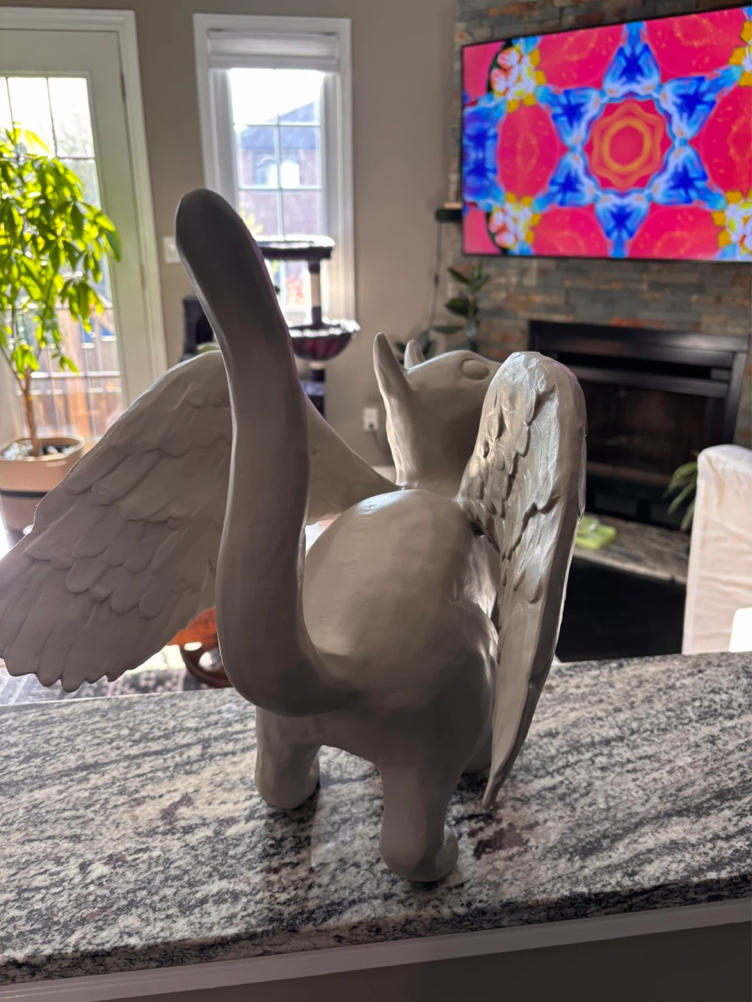 Aritzia Winged Cat Figurine Statue - photo 4