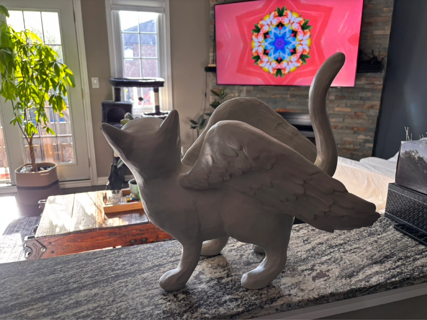 Aritzia Winged Cat Figurine Statue - photo 3