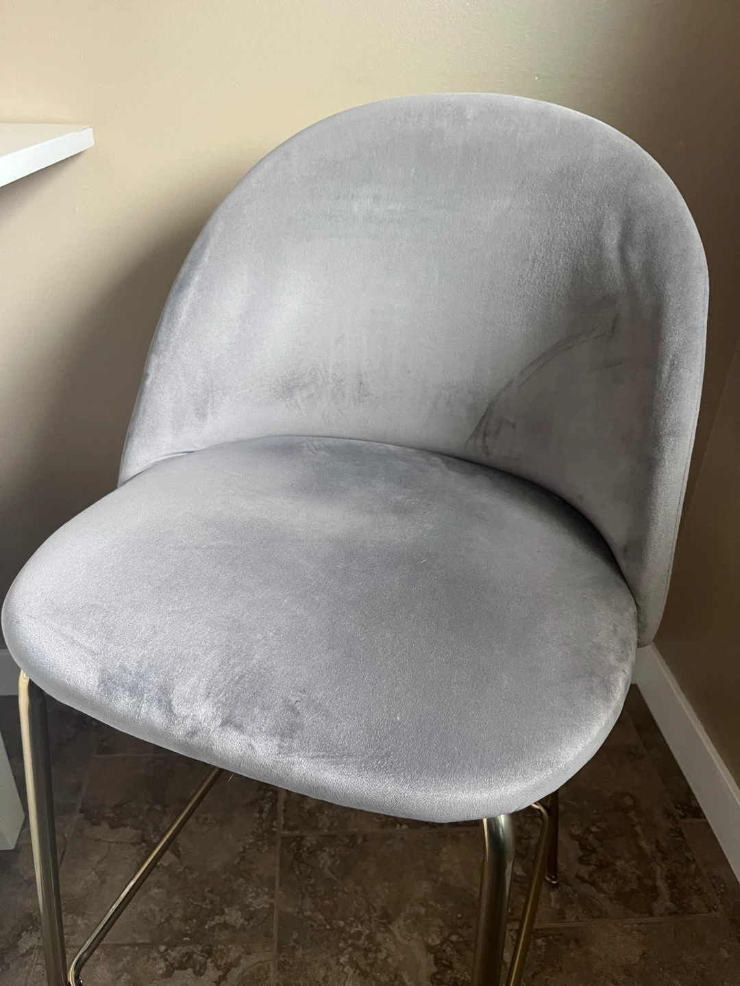Grey Velvet Dining Chairs x4 - photo 4