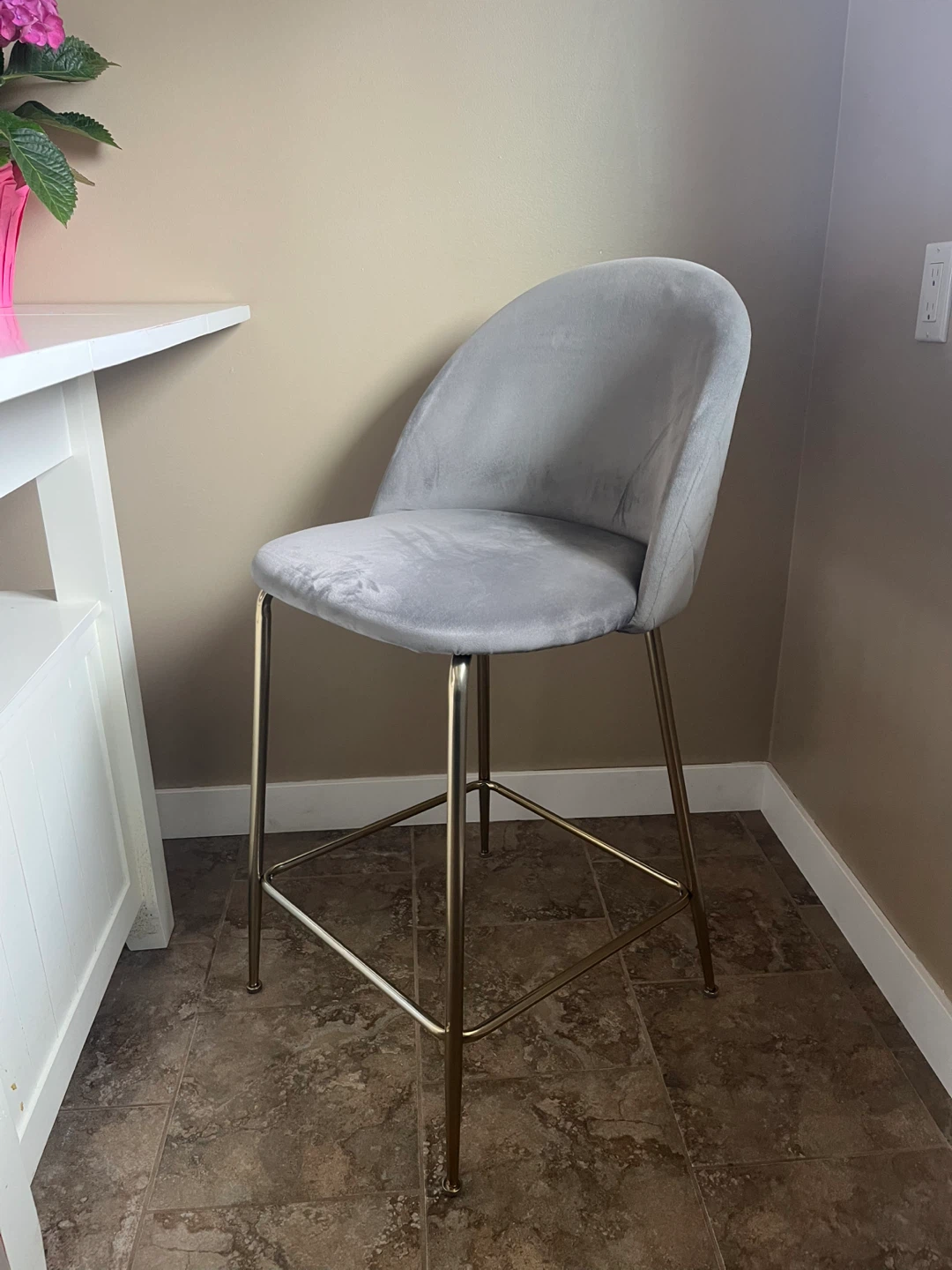 Grey Velvet Dining Chairs x4 - photo 2