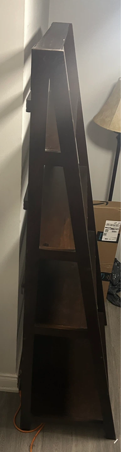 Dark Brown Ladder Bookshelf