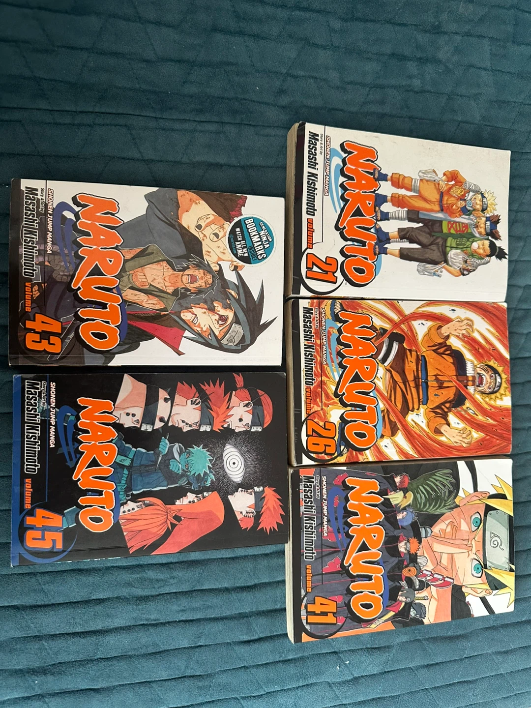 Naruto Manga Volumes 21, 26, 41, 43, 45