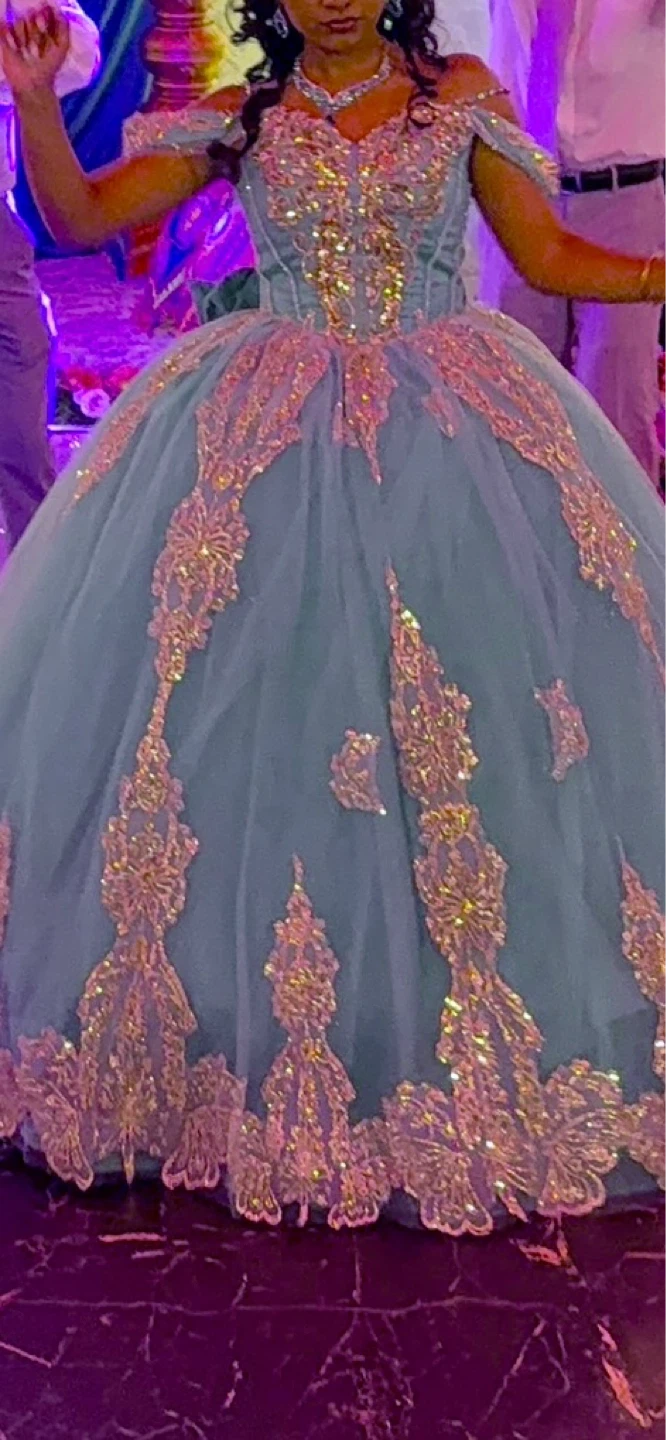 Sparkly Off-the-Shoulder Quinceañera Dress