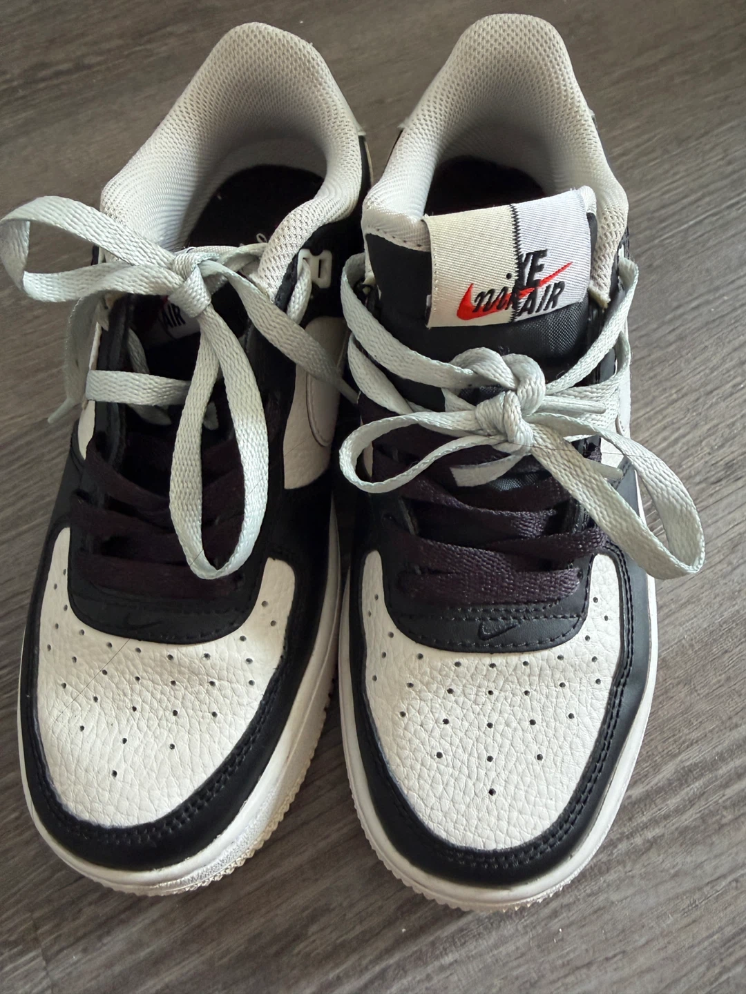 Nike Air Force 1 Low Black White Leather Sneakers - photo 2