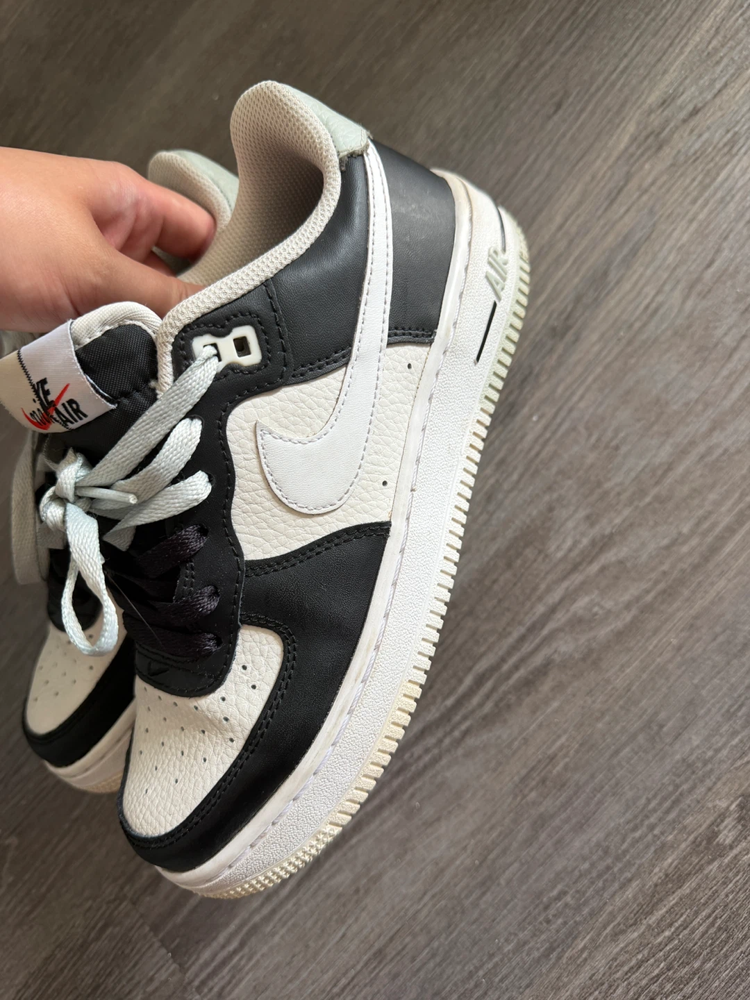 Nike Air Force 1 Low Black White Leather Sneakers - photo 3