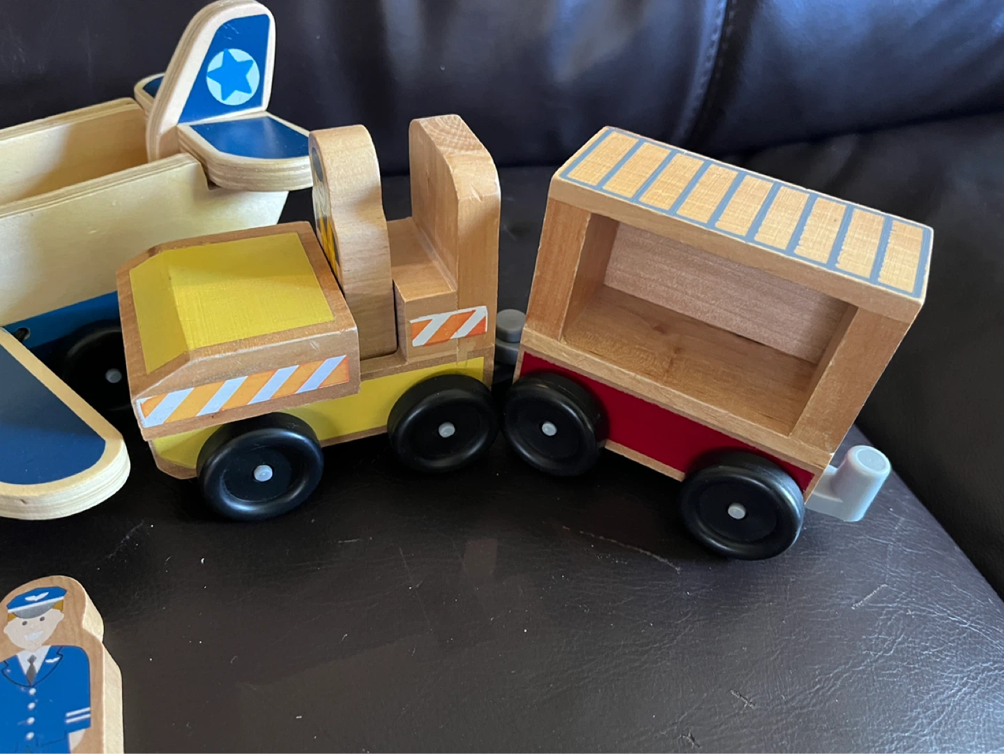 Wooden Toy Airplane and Truck Set with Figures - photo 3