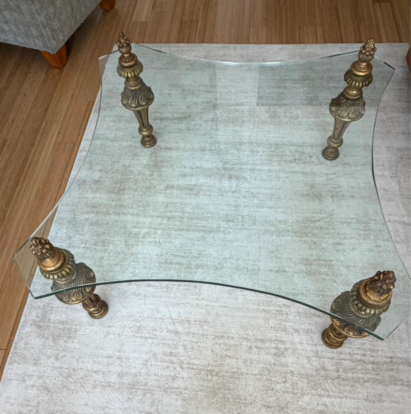 Vintage glass coffee table 42” - photo 2