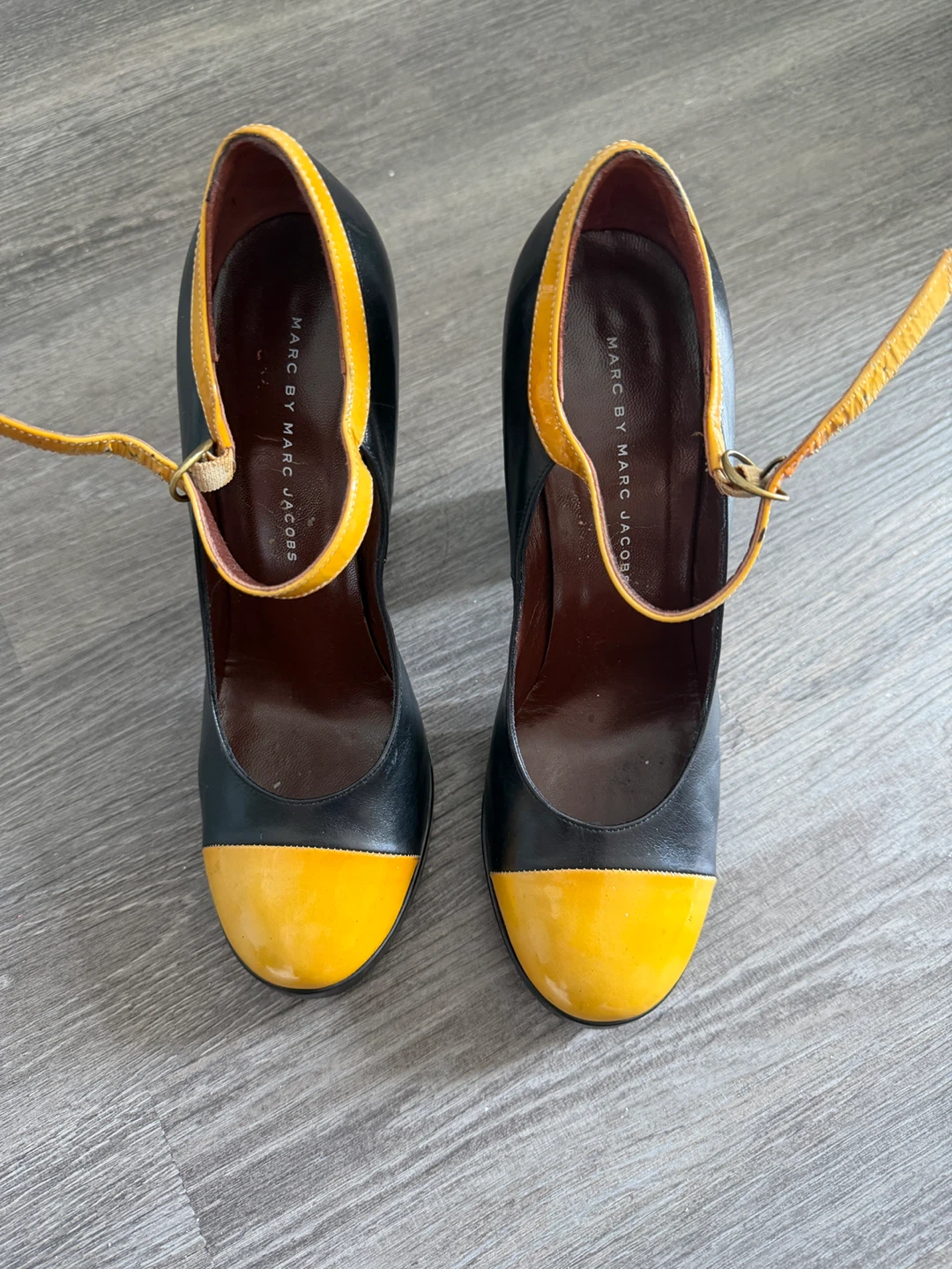 Marc by Marc Jacobs Black & Yellow Mary Jane Heels - photo 2