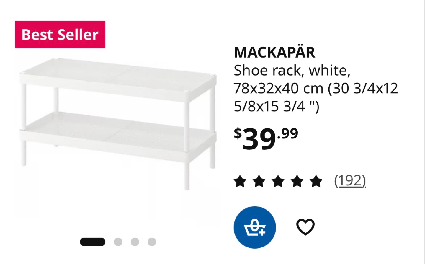 White Shoe Rack with Tray - photo 2