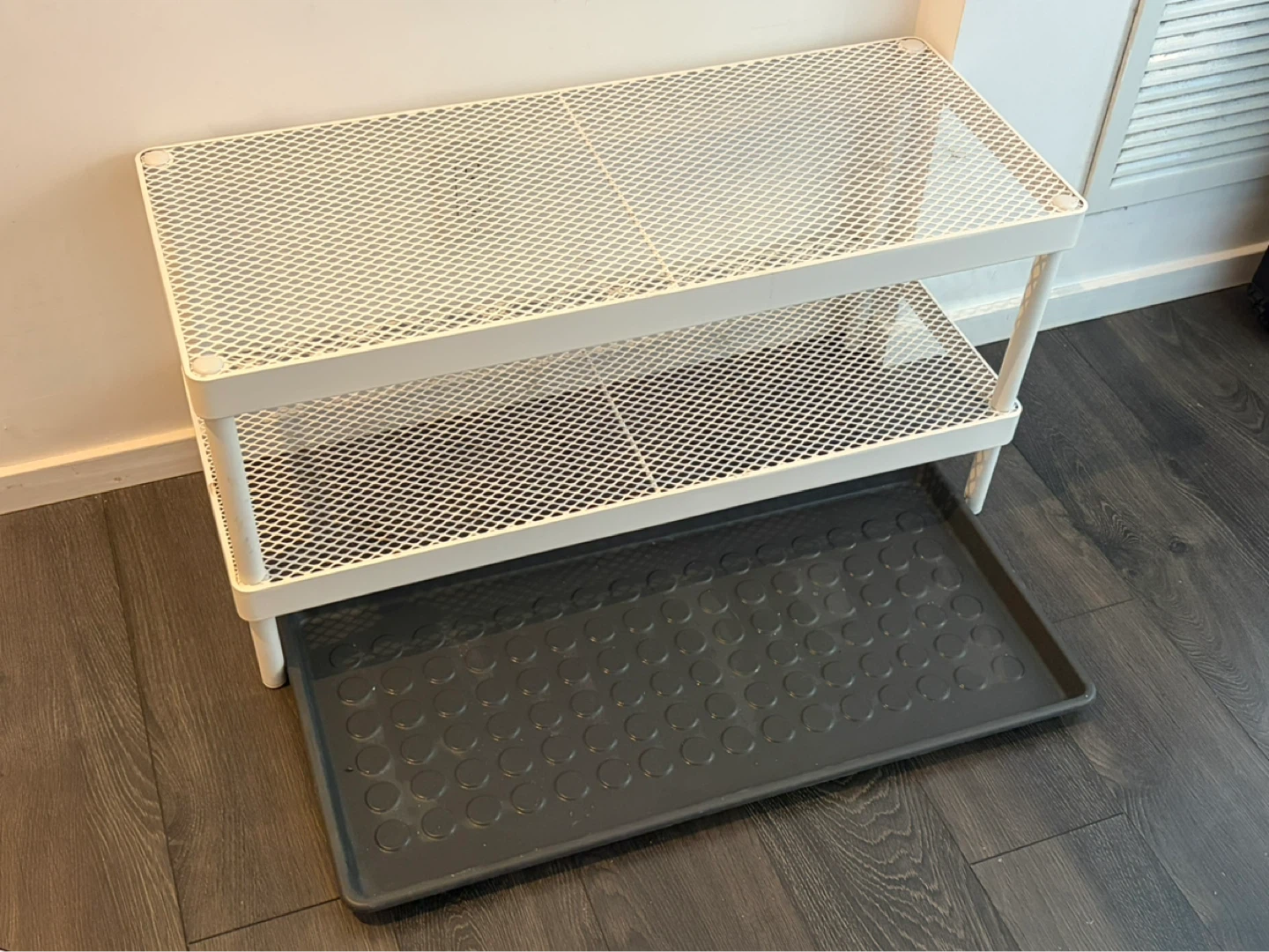 White Shoe Rack with Tray