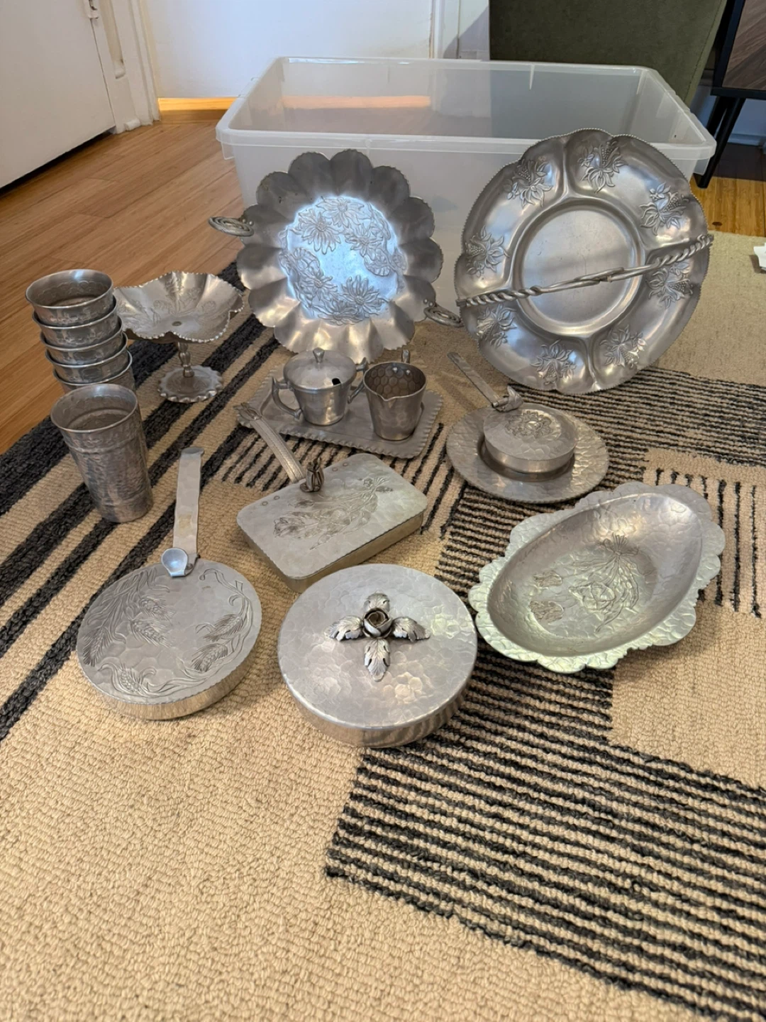 Vintage Aluminum Serving Platter and Tray Set - photo 2