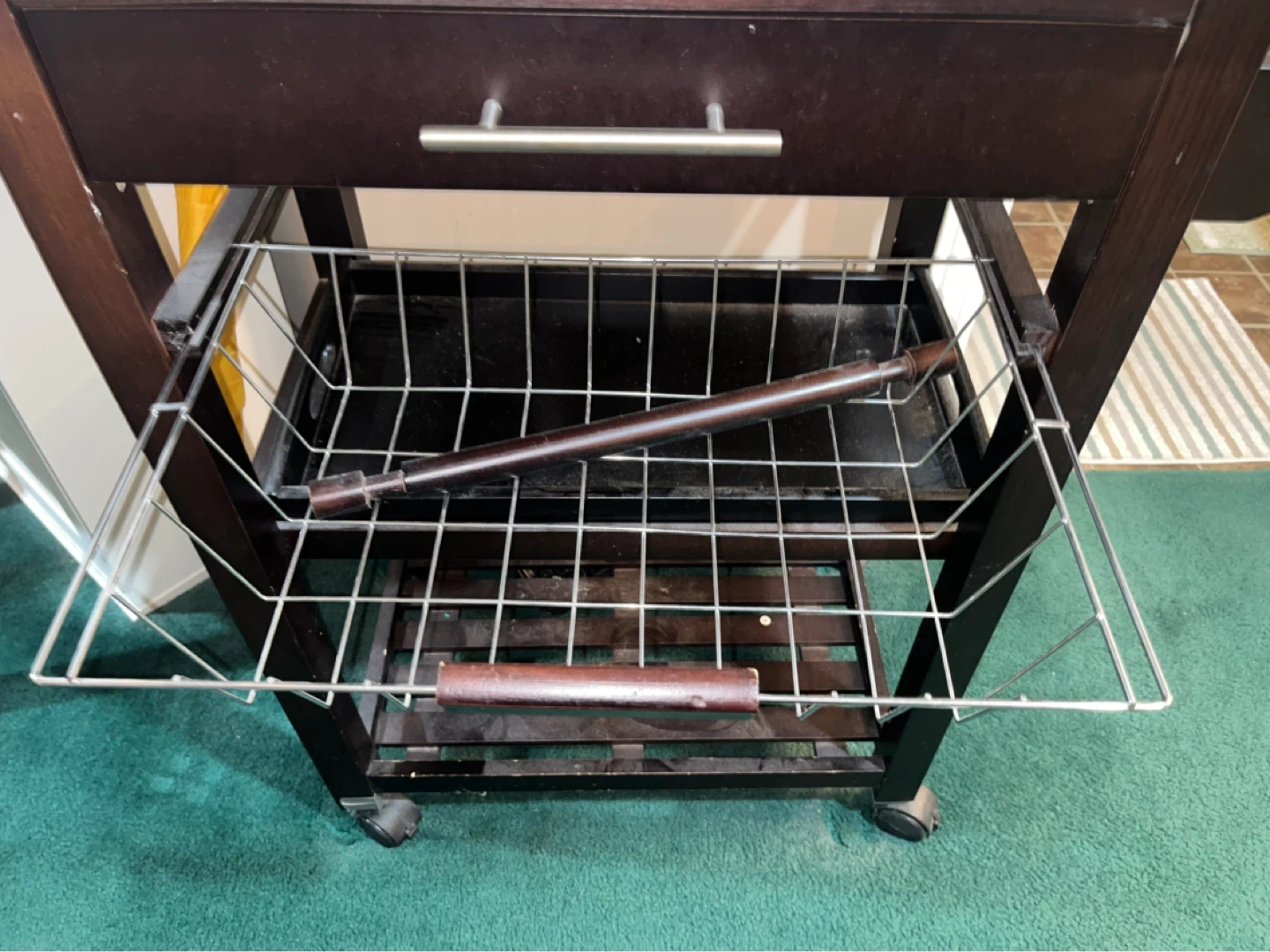 Kitchen Cart with Drawer and Shelves - photo 2