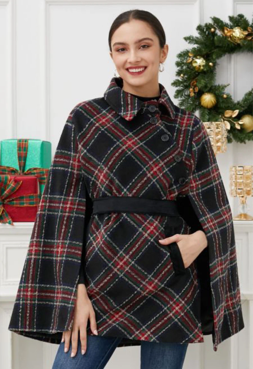 Tartan Cape with Collar