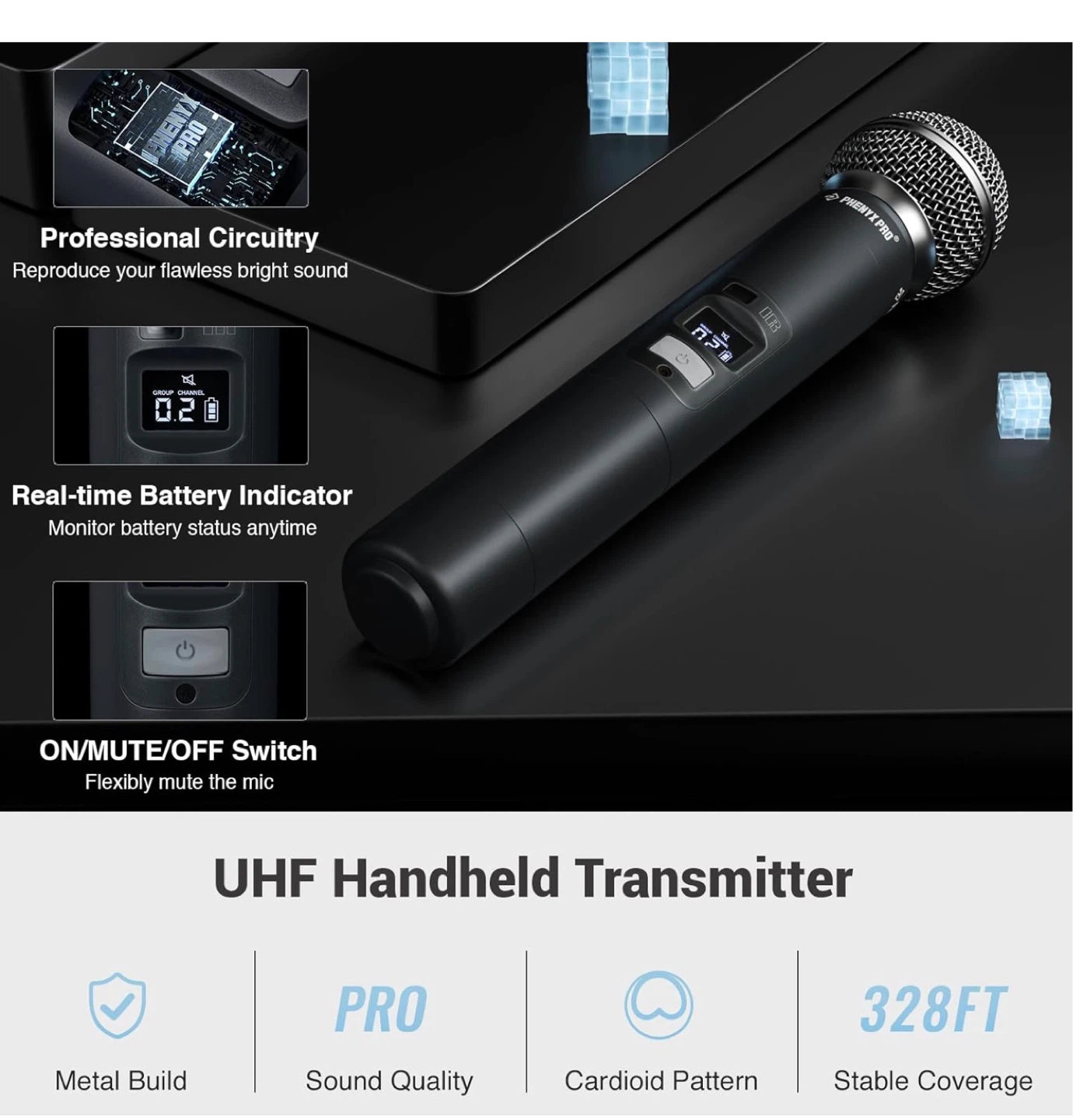 Phenyx Pro Dual Wireless Microphone System PTU-71-2H M21 - photo 4