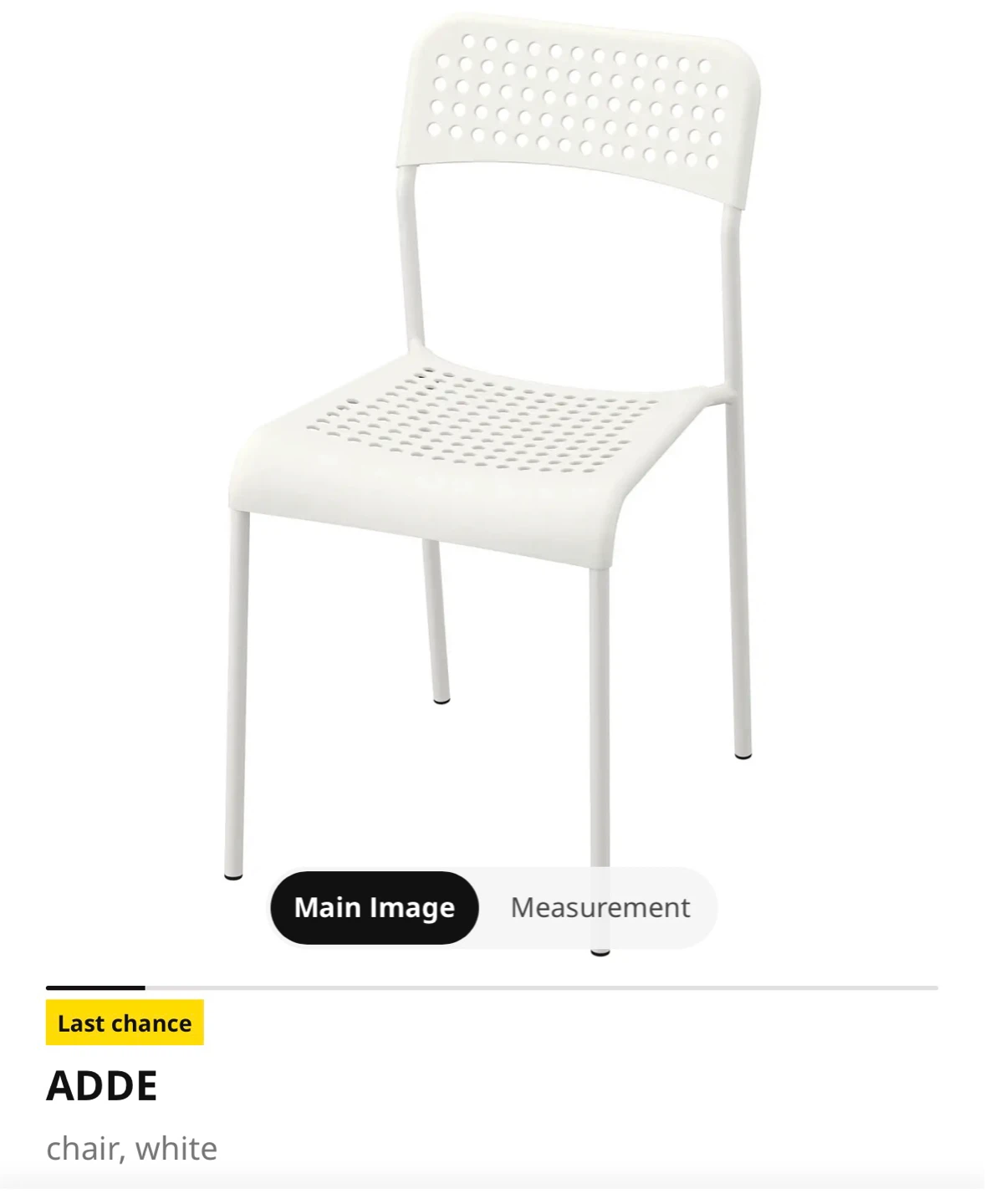 IKEA ADDE White Chair - photo 3