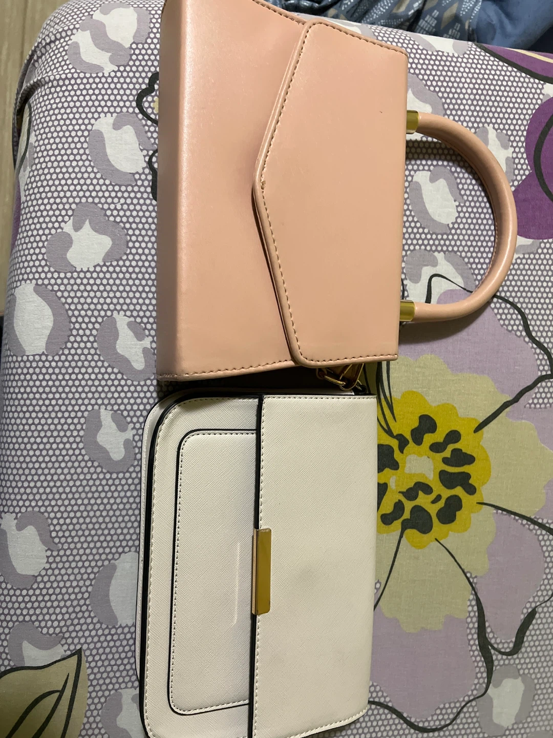 Pink and White Shoulder Bags