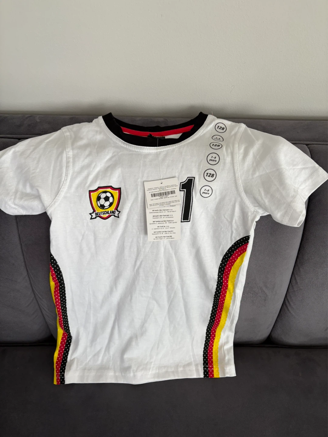 YFK Deutschland Soccer Jersey T-Shirt Size 128 / 7-8 Years
