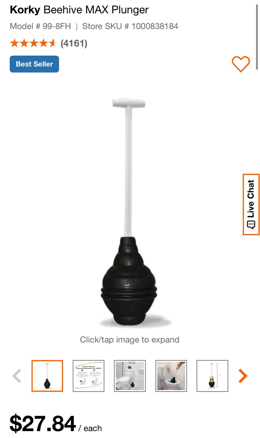 Korky Beehive MAX Plunger