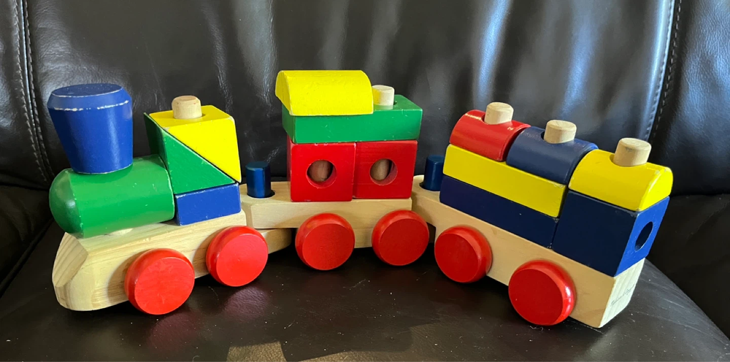 Wooden Train Building Blocks Set