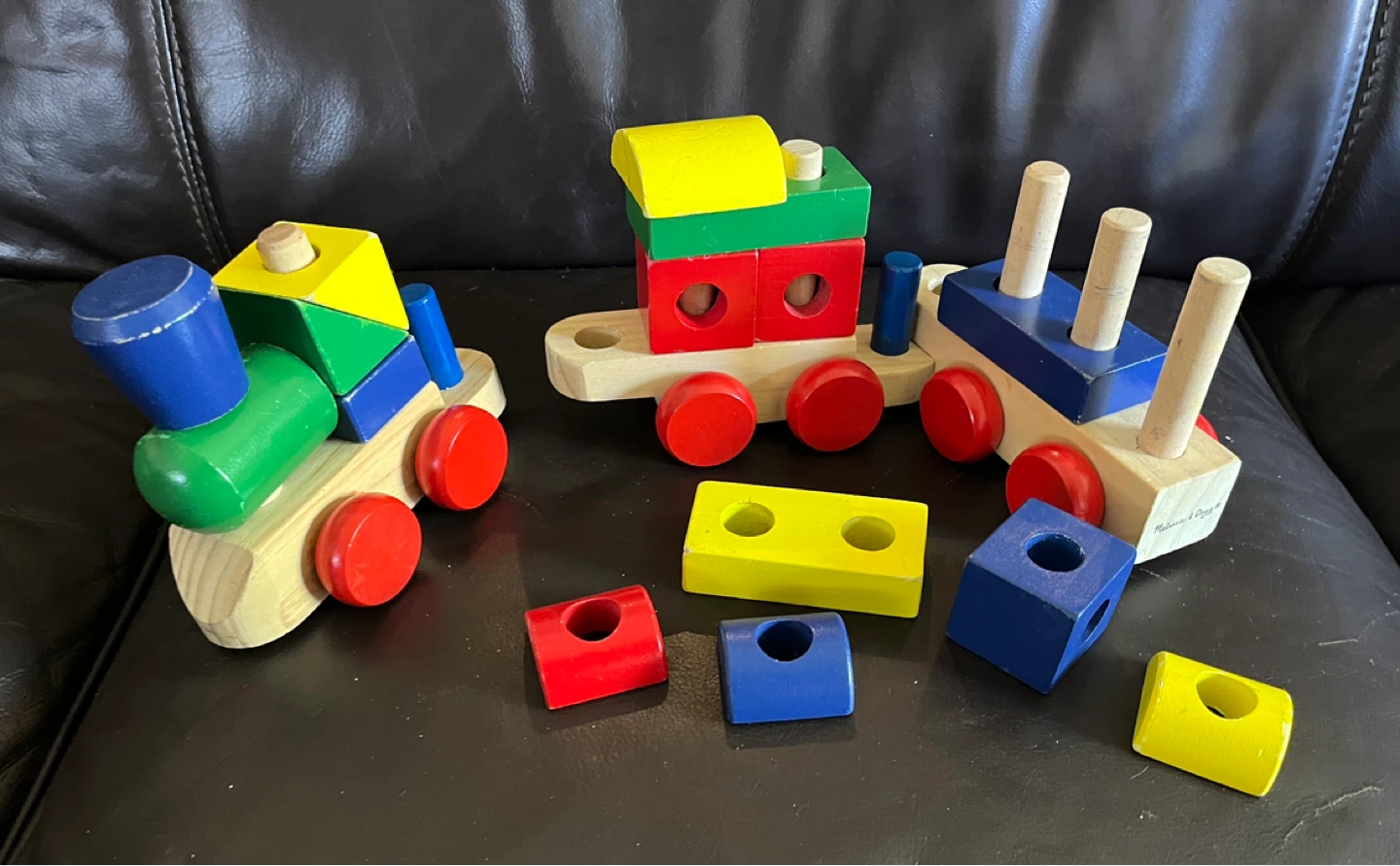 Wooden Train Building Blocks Set - photo 2