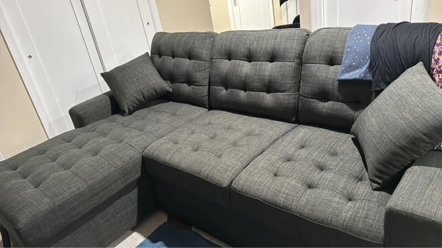 Gray Sectional Sofa with Chaise