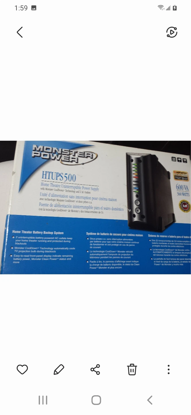 Monster Power HTUPS500 Home Theater Uninterruptible Power Supply