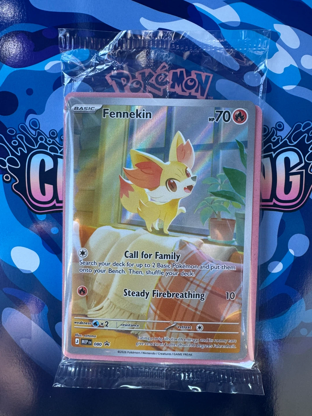 CHAOS RISING SEALED PROMO Pokemon Fennekin Card