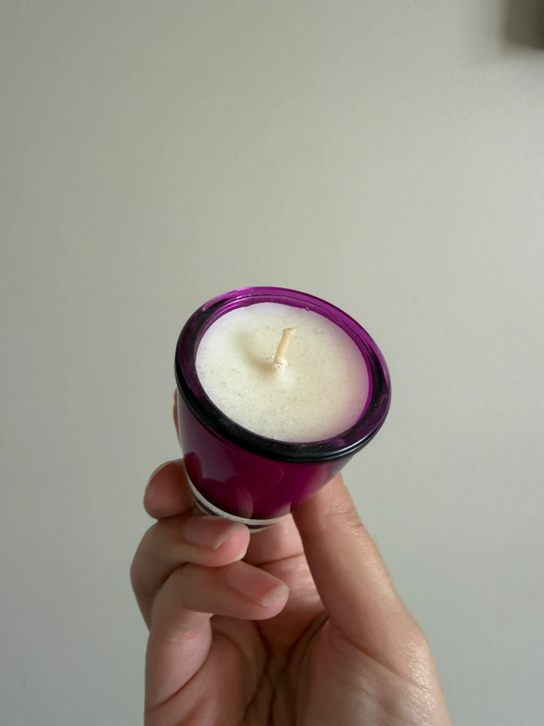 4x Purple Glass Votive Candle Holders - photo 3