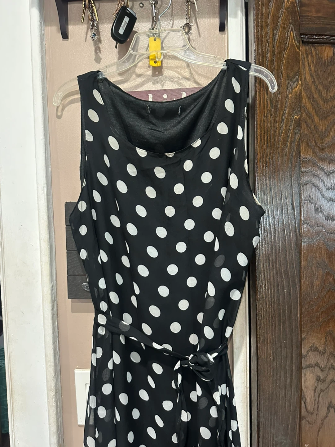 Black and Gray Polka Dot Midi Dress - photo 2