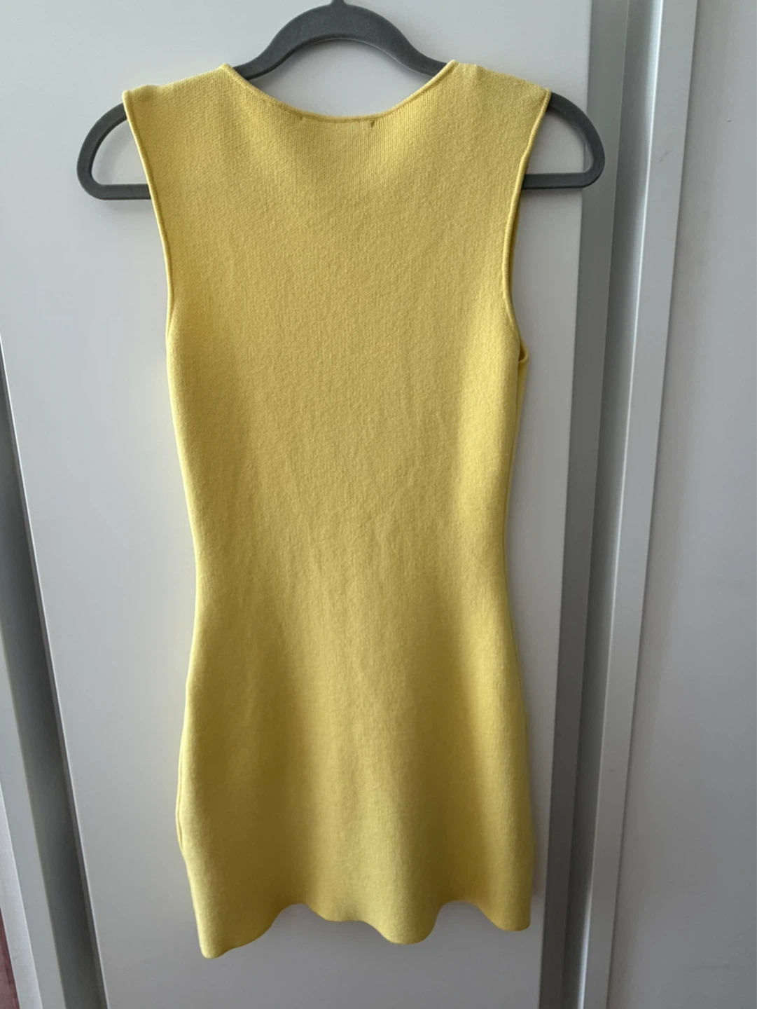 ZARA Yellow Sleeveless Knit Dress with Buttons - size S - photo 2